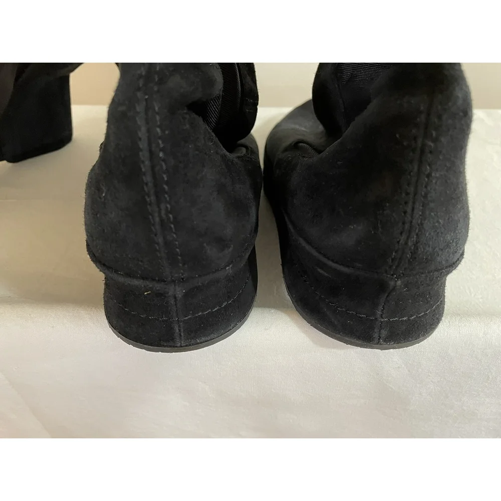 Stephane Kelian Paris Boots Womens 10 Black Tall Suede Stretch Pull-On